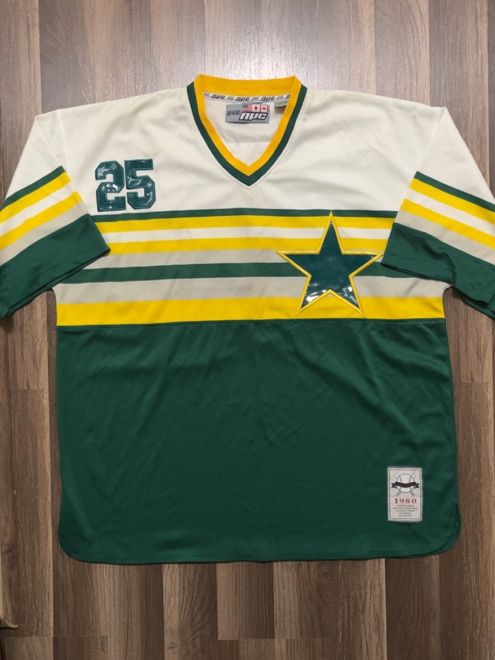 Vintage Y2K 212 NYC Men’s Green Yellow XXL 2X Jersey Shirt
